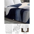 thumbnail image 5 of Full Size Flat Sheet Only, Navy Blue Burnt Orange Soft Brushed Microfiber Bed Sheets, Geometric Retro Abstract Hotel Quality Breathable Bedding Top Sheet, Easy Care, 81"x96", 5 of 9