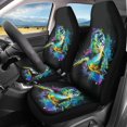 thumbnail image 2 of Uorisanigo Green Turtle Car Seat Covers 2 Pcs Car Seat Covers Front Seats Only Waterproof Breathable Easy to Install Anti-Slip Back Fabric Universal Fit for Auto Truck Van SUV, 2 of 7