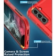 thumbnail image 3 of for Samsung Galaxy S22 Case,[Built in Screen Protector][Shockproof][Dropproof] Samsung S22 Case,Full-Body Rugged Military Grade Protective for S22 5G Case 6.1 in(Red/Black), 3 of 14