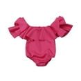 thumbnail image 4 of Sweet Newborn Baby Girl Cotton Princess Ruffle Off Shoulder Romper Clothes 0-12Months, 4 of 5