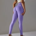 thumbnail image 4 of Zpanxa Leggings for Women Yoga Pants High Waisted Workout Pants Butt Lift Stretchy Leggings Seamless No See-Through Athletic Running Pants Purple C M, 4 of 5