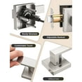 thumbnail image 3 of Poignée de Porte en Nickel Brossé Serrure de Porte d'Intimité Intérieure Serrure de Porte de Lit et de Bain avec Poignée de Serrure de Porte Carrée Rose Moderne Sans Clé Réversible pour Gauche et Droite, 3 of 8