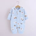 thumbnail image 2 of Kogui Newborn Boy Clothes Fall Baby Girl Boy Outfit Baby Romper Long Sleeve Hoodie Jumpsuit Fall Winter Clothes 0 3 6 9 12 18 24 Months (Blue,6-9 Months), 2 of 6