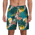 thumbnail image 2 of Picia Hawaiian Style pattern Mens Swim Trunks with Compression Liner Stretch Beach Shorts Quick Dry with Zipper Pockets No-Chafing Board Shorts-Small, 2 of 9