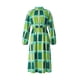 thumbnail image 3 of VISgogo Vestido casual para mujer, colorido, estampado geométrico, manga larga, medio cuello alto, vestido largo suelto VISgogo moda, 3 of 9