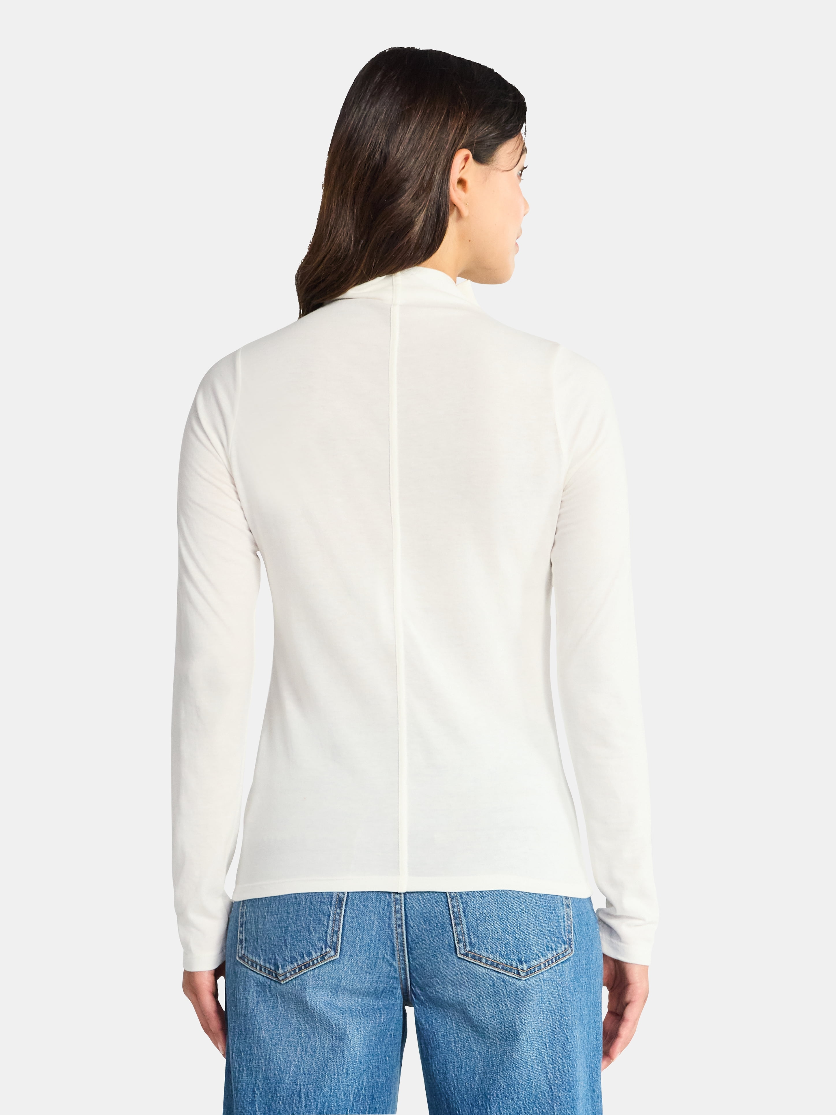 Time and Tru Women's Tissue Like Turtleneck Top, Sizes XS-XXXL