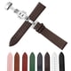 thumbnail image 1 of Correa de reloj de cuero liso con puntada fina para hombres y mujeres, pulsera de piel de vaca suave, correa con hebilla de mariposa, 1 of 4