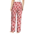 thumbnail image 3 of Uemuo Strawberries Pattern Women's Wide Leg Palazzo Lounge Pants with Pockets Light Weight Loose Comfy Casual Pajama Pants-Large, 3 of 9