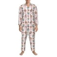 thumbnail image 3 of Balery Hello Easter Pijama para Hombre de Dos Piezas con Manga Larga, Conjunto de Dormir y Descanso Suave con Bolsillos-Small, 3 of 7