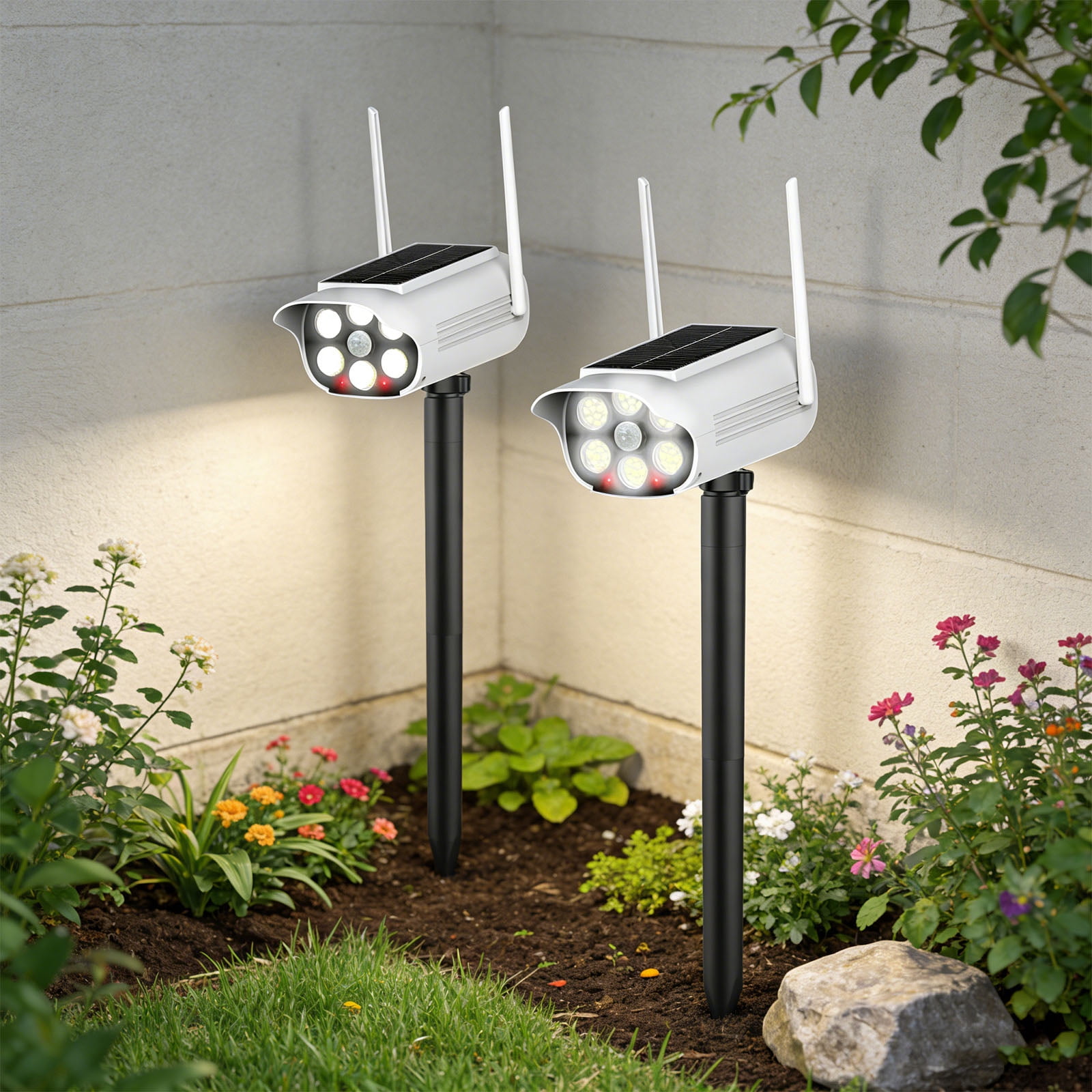 Intelligent Solar Operated Imitation Security Camera Light with Automatic Day Night Switching for Parking Alley