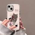 thumbnail image 3 of Cute Cat Pattern Mirror Phone Case For iPhone 14 Pro Max 15 12 13 11 XR X XS Max Case Make up Mirror Hard Back Cover Bumper Capa, 3 of 5