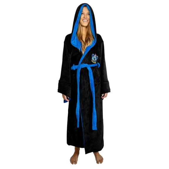 ALL HOUSES Adult Fleece Hooded Bathrobe (One Size)