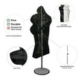 thumbnail image 2 of 2 Pack Female Mannequin Torso with Stand Dress Form Tshirt Display Countertop Hollow Back Body S-M Clothing Sizes (Black), 2 of 5