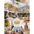 thumbnail image 5 of Daisy Spring Floral Table Cloth, Waterproof Tablecloth for Square Tables, Farmhouse Botanical Green Leaves Wooden Reusable Washable Fabric Table Cover for Restaurant Kitchen Dining Tables 54"x54", 5 of 9