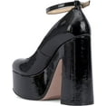 thumbnail image 5 of Jessica Simpson Macee Black Buckle Ankle Strap Block Chunky High Heel Pump Shoes (Black, 6.5), 5 of 5