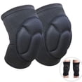 thumbnail image 1 of Rodilleras deportivas, para prevención de colisiones para deportes al aire libre, correr, gimnasio, baloncesto, voleibol (negro, 1 par), 1 of 5