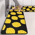 thumbnail image 2 of Kitchen Rugs Sets Of 2,Yellow Lemon Fruit Dots Black Pattern Anti Fatigue Kitchen Mat Rugs Non Slip Washable,Decorative Kitchen Floor Mats for Kitchen,Sink,Laundry,17"x47"+17"x47", 2 of 5