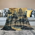 thumbnail image 2 of Orinice Asian Scenic Chinoiserie Soft Flannel Throw Blanket Aqua Teal Blue Asian Scenic Pagoda Throw Blankets Oriental Ancient Pagoda Garden Blankets Cozy Decorative Blankets &amp; Throws  60x80in, 2 of 6