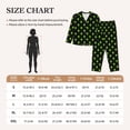 thumbnail image 4 of Fuzoiu Green Monster Print Women's Long-Sleeved Pajama,Lounge Button Down Nightwear,Womens Notch Collar Pajama Set-Small, 4 of 7