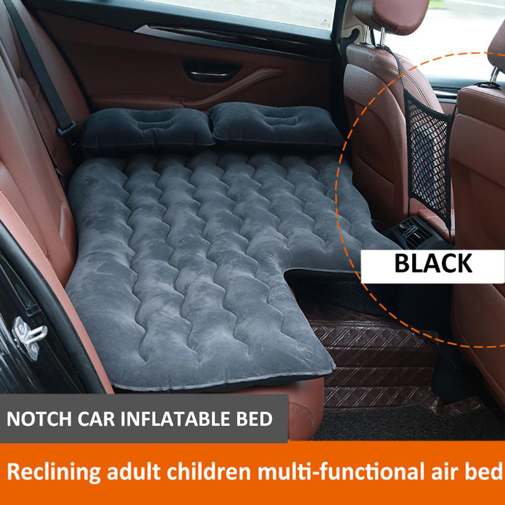 Airbed Cushion for Nap on Car After Work Fit Sedan SUV and Mini Van Soft PVC Outing Airbed with Electrical Pump 2 Pillows 2 Flocks and Carry Bag Upgraded Car Inflatable Bed Back Seat Mattress Airbed