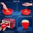 thumbnail image 2 of Oven-Safe Silicone Popcorn Maker - Heat-Resistant Silicone Popcorn Bowl, Ventilated Lid & Collapsible Design, Food-Grade & Microwave Safe, Suitable for Snacks, Popcorn & Portable Storage, 1pc, 2 of 5
