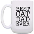thumbnail image 3 of czcpp-Funny Cat Mug Best Cat Dad Ever Cat 15-oz Coffee Mug Tea Cup 15oz White, 3 of 4