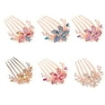thumbnail image 4 of Limei Rhinestone Hair Comb Flower Leaf Bridal Crystal Hair Jewelry Jewelry Wedding Elegant Hair Accessories, 4 of 7