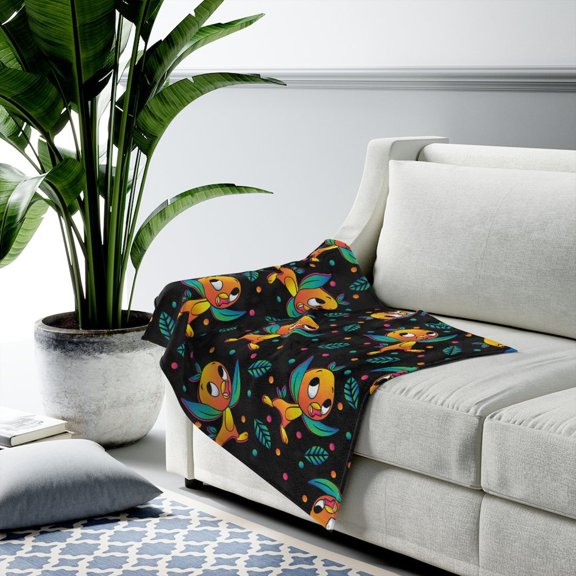 Little Citrus Bird Flannel Blanket