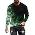 thumbnail image 2 of Tops for Men Printed Top Casual Long Sleeved Round Neck Top Shirt,Mens Blouse Army Green XL, 2 of 3