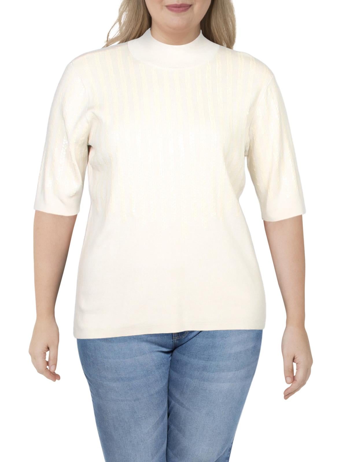 Alfani Womens Mock Neck Embellished 