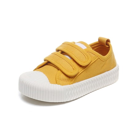 

Ymiytan Girls Sneakers Comfort Flats Non-slip Canvas Sneaker School Casual Shoe Slip Resistant Anti Collision Walking Shoes Yellow 11C