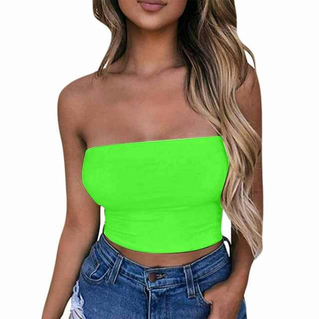 Birdeem Hauts Tube Femmes Couleur Unie Sport Été Mode Décontractée Hauts Tube