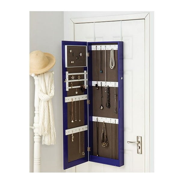 Full Length Over The Door Jewelry Armoire With Mirror Purple Walmart Com Walmart Com