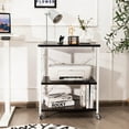thumbnail image 4 of Costway 3-Tier Baker’s Rack with 10 Removable Hooks Lockable Casters for Coffee Restaurant, 4 of 10