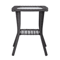 thumbnail image 2 of Tcbosik 2-Tier Outdoor Side Table, 17.9in Square End Table with Open Shelf, Wicker Bistro Table with Glass Top, Easy Assembly, Grey, 2 of 9