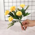 thumbnail image 2 of Ramo de rosas pequeñas artificiales, flores de seda, boda, fiesta nupcial, decoración del hogar (amarillo), 2 of 2