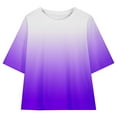 thumbnail image 4 of Zpanxa Girls Summer Outfits, Toddler Girl Sets, Toddler Kids Boys Girls Fashion Cute Gradient Loose Soft Short Sleeve Top Yoga Shorts Suit Purple A 14 Years, 4 of 6