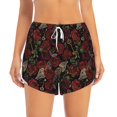 thumbnail image 4 of Lsque Fishbone Rose Printed Women's Running Shorts with Liner Pockets,Elastic Quick Dry Workout Athletic Gym Yoga Shorts,Womens High Waist Shorts-Large, 4 of 9