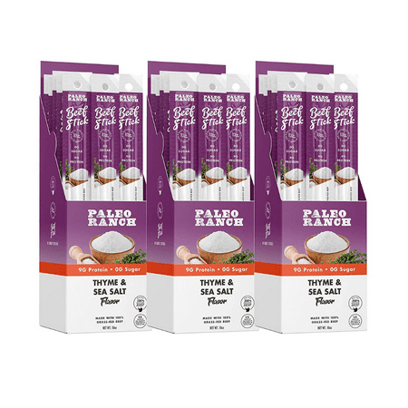 PALEO RANCH, Thyme & Sea Salt Protein Stick, 100% Grass-Fed, 30 ct