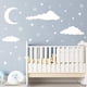 thumbnail image 2 of Calcomanías de vinilo para pared con diseño de nubes y cielo, luna y pared, decoración para habitación infantil y infantil., 2 of 8