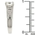 thumbnail image 4 of Precious Stars R06884R-C01-10 Precious Stars Silvertone Round and Baguette-Cut Cubic Zirconia Engagement Ring, 4 of 4