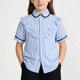 thumbnail image 1 of Blusa y camisa de manga corta con cuello vuelto Camisa para niña Camiseta de uniforme escolar de verano de manga corta para niña Camisa para niña Top de poliéster para niño, 1 of 6