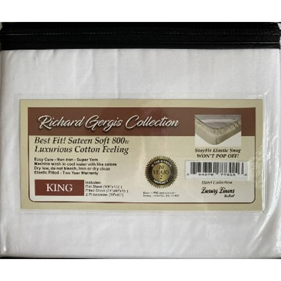 Luxury Linens USA - King White -  Richard Gergis Hotel Collection
