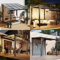 thumbnail image 6 of LazySunsets 8'x10' Hardtop Gazebo for Patio, Wall Mounted Gazebos Pergola with Sloped Roof, Outdoor Lean to Pergola, Heavy Duty Awnings for Small Space Decks, Black, 6 of 7