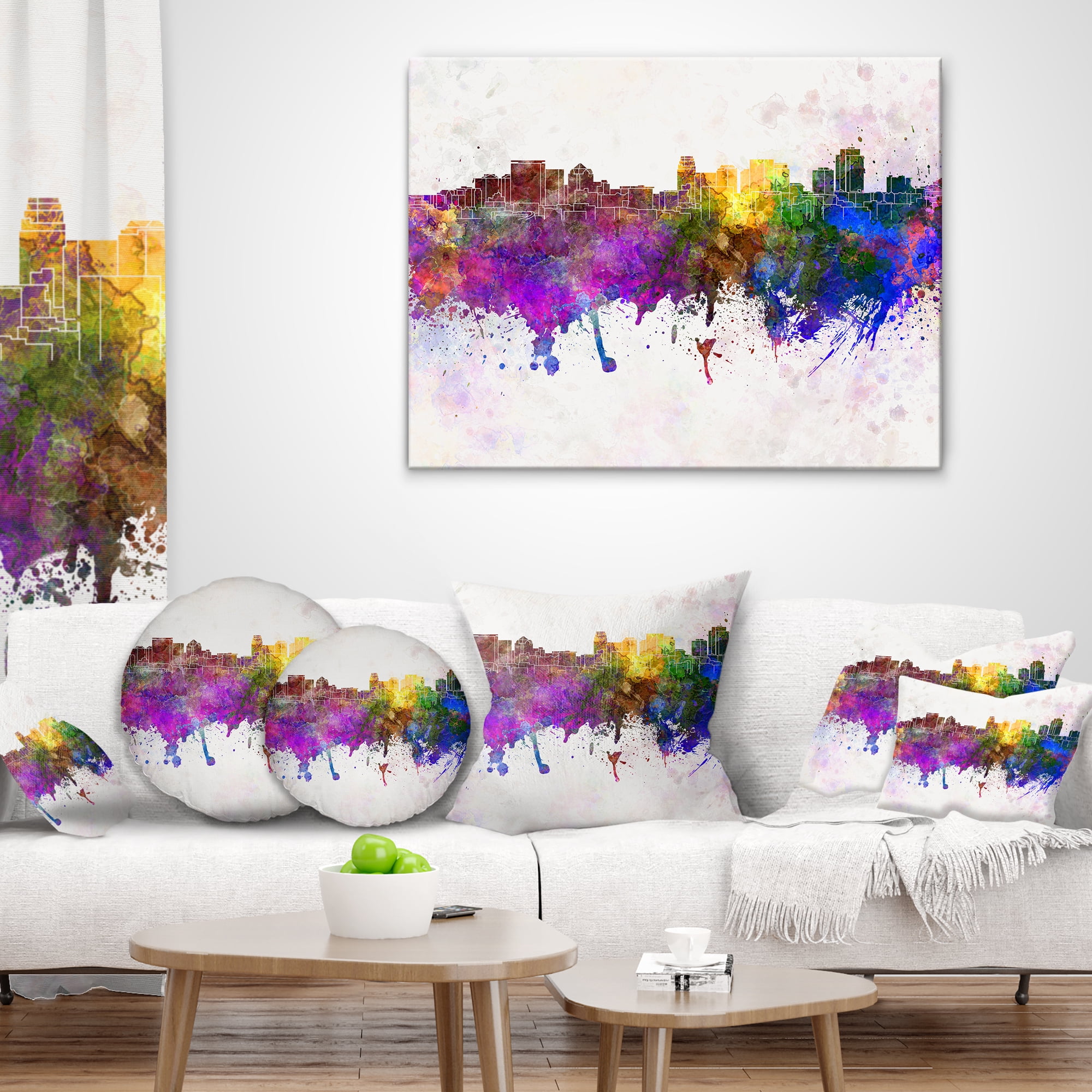 Designart Salt Lake City Skyline - Cityscape Throw Pillow - 18x18