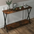 thumbnail image 2 of Yiwa Industrial Farmhouse Console Table, Long Narrow 2-Tier Entryway Table with Storage Shelf for Foyer, Hall, or Behind Sofa, 2 of 8