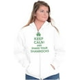 thumbnail image 4 of Keep Calm Shake Shamrocks St Paddys Zip Up Hoodie Men's Women's Brisco Brands L, 4 of 6