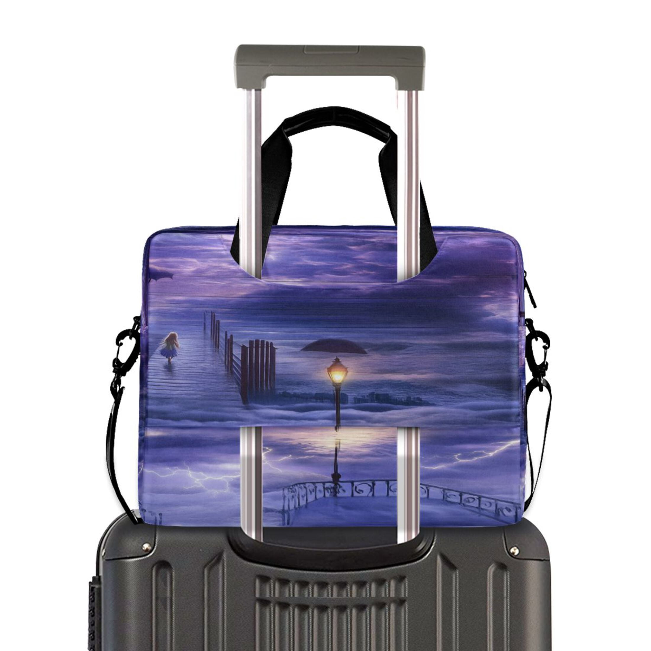 16" Laptop Tote Bag Laptop Sleeve Case Computer Briefcase for Work & Travel Purple Clouds