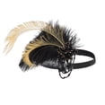 thumbnail image 6 of Hontri Heardband in Sale, 1920S Modern Headband Black Feather Headdress Rhinestone Headband Women's Cocktail Headwear 1Pc Hair Tie Black, 6 of 6