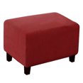 thumbnail image 1 of Rectangle Footstool Stretch Ottoman Cover Washable Modern Checked Jacquard Sofa, 1 of 4